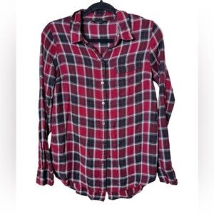 Lucky Brand Small Red and White Plaid Shirt